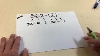 Split Strategy subtracting three digit numbers