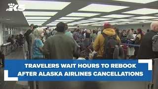 Travelers wait hours to rebook after nearly 80 Alaska Airlines flights canceled