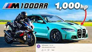 Top 9 vs. 1000hp BMW M4 vs. M1000RR: DRAG RACE