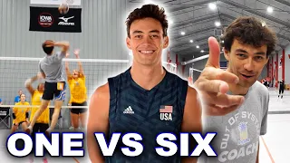 1 National Team Player vs 6 Junior Volleyball Players