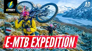 Extreme Alpine E-Mountain Biking On Swiss Glaciers!