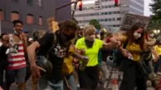 Protesters gather outside Portland federal courthouse