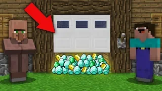 Minecraft NOOB vs PRO : NOOB FOUND TREASURE IN GARAGE THIS VILLAGER! Challenge 100% trolling