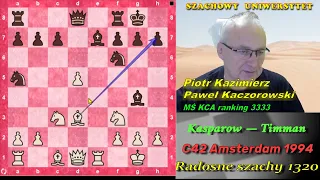 Szachy.Kasparow wygrzmocił Timmana. C42. RS.1320.