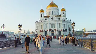 Moscow Walks - Christmas in Moscow. Cathedral of Christ the Saviour. Winter in Russia 2023