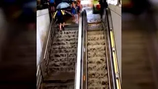 Full-Blown Waterfall Pouring Into Metro Station Disrupts Rush Hour Commute