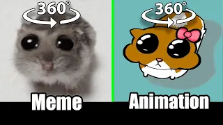 360º VR Sad Hamster Meme VS Animation | Side by Side Comparison