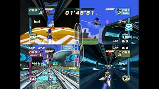 Sonic Riders Gamecube All Stages 4 player Netplay 60fps