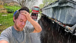 Installing 2 Black Fiberglass Pools in 1 day! [it rained hard all day!!]