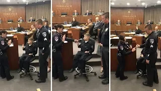 Terminally Ill Boy Sworn In As Police Officer