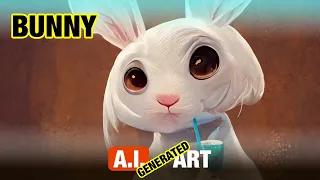 Bunny. A.I. generated ART. Text to Image.