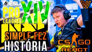 Simple Fez HISTÓRIA e Garantiu o Intel Grand Slam pra Na'Vi na ESL Pro League S14 | CSGO React