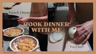 Cooking vlog!! French Onion Pasta