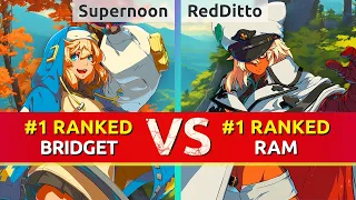 GGST ▰ Supernoon (#1 Ranked Bridget) vs RedDitto (#1 Ranked Ramlethal). High Level Gameplay