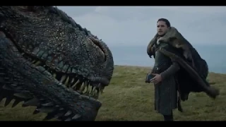 Jon Snow meets Drogon first time on screen - Jon vs Dragon - S7E05