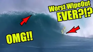 Worst Wipeout at JAWS EVER?? Surfer and Windsurfer - Adam Warchol