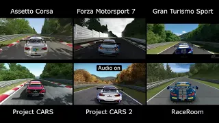 Nordschleife Comparison (AC vs Forza 7 vs GT Sport vs Project CARS vs Project CARS 2 vs R3E)