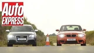 Audi RS3 Sportback v BMW 1 Series M Coupe Drag Race - Auto Express