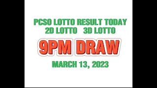 2D & 3D LOTTO SWERTRES RESULT TODAY 9PM DRAW MARCH 13, 2023 #lottoresulttoday #pcso