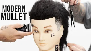 Modern mullet with a taper fade, barber tutorial!