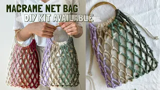 DIY | Macrame "Garden" Net Bag with ring handles Tutorial | Bolsa de macrame | 마크라메 가방
