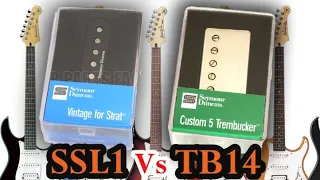 Seymour Duncan Pickups Comparison SSL1 Vs TB14 on Yamaha Pacifica 112J (NO TALKING)