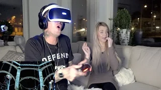 Spelar skräckspel med VR (virtual reality) ☠