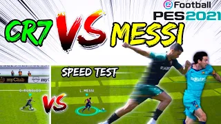 ICONIC MESSI 103 RATED VS ICONIC RONALDO 100 RATED SPEED TEST | Who is the fastest player in Pes 21?