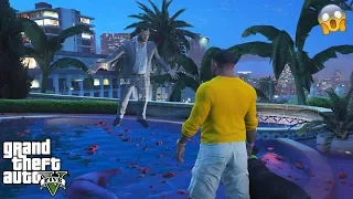 GTA 5 - DON'T Jump in MICHAEL'S HAUNTED Pool at 3AM (scary secret)