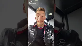 George Russell attempts viral filter TikTok challenge... #f1 #f1shorts
