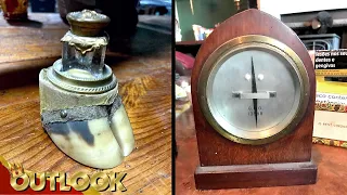 What Is This Mysterious Cow Foot Thing With A Metal Top And This Strange Clock-like In My House?