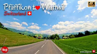 🇨🇭 Driving in Switzerland 4K | Pfäffikon in Canton Schwyz to Wattwil in Canton St. Gallen | #nagich