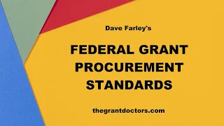 Federal Grant Procurement (Purchasing) Standards