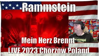 Rammstein - Mein Herz Brennt LIVE 2023 Chorzow Poland 31.07.2023 4K 60fps - REACTION