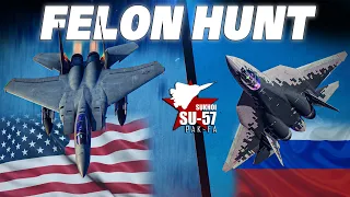 HUNTER KILLER | 2x F-15 Eagles Vs Su-57 Felon | Digital Combat Simulator | DCS |
