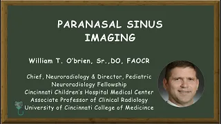 Paranasal Sinus Imaging