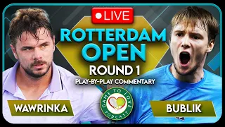 WAWRINKA vs BUBLIK | Rotterdam Open 2023 | LIVE Tennis Play-By-Play Stream