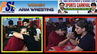 Women Arm Wrestling at delhi Haat