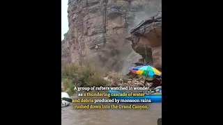 Torrents of water and debris flood into Grand Canyon