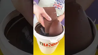 Nutella Bucket Chocolate Dipping & Mixing | ASMR