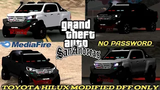 Modified Toyota Hilux 4×4 Mod for Gta Sanandreas | Dff only | Offroad toyota hilux mod gta