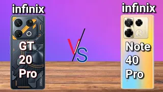 Which One is Best infinix Note 40 Pro vs Infinix GT 20 Pro| Infinix GT 20 Pro vs infinix Note 40 Pro