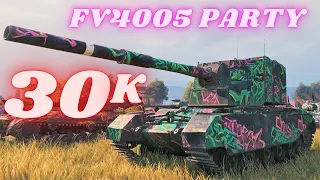 TOP 3x  FV4005 over 30K Damage World of Tanks Gameplay