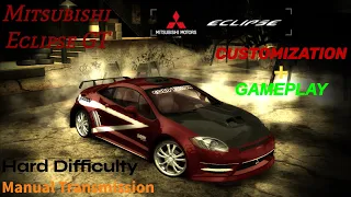 NFS Most Wanted 2005 | Mitsubishi Eclipse GT | Customization and Gameplay | Hard Difficulty