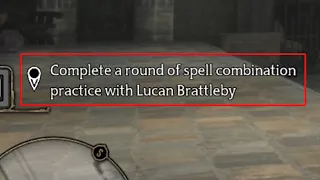 Complete a round of spell combination practice with Lucan Brattleby - Hogwarts Legacy