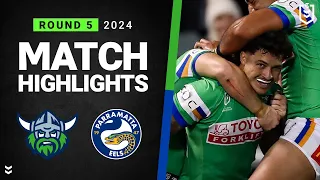 NRL 2024 | Raiders v Eels | Match Highlights