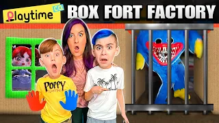 POPPY PLAYTIME (In Real Life) HUGGY WUGGY Box Fort Factory! FUNhouse Family