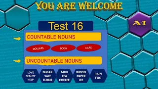 Test 16 Countable and uncountable nouns. Злічувані та незлічувані іменники/ Level A1