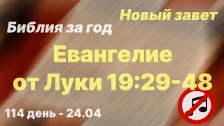 Библия за год | без музыки |  день 114 | Евангелие от Луки 19:29-48| план чтения Библии 2022