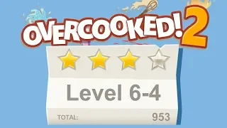 Overcooked 2. Level 6-4. 4 stars. 2 player Co-op